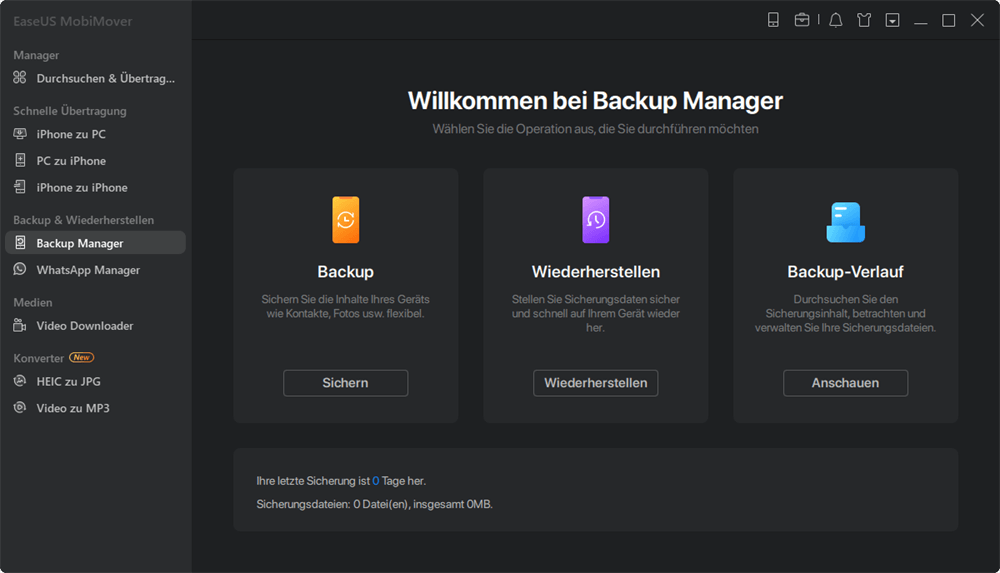 So sichern Sie das iPhone auf dem PC – Schritt 1
