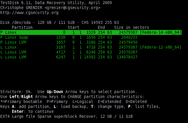Linux recupero dati usando TestDisk