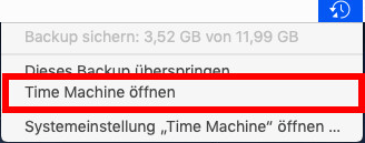 Daten auf mac aus Time Machine wiederherstellen.