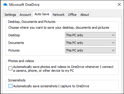 Windows 10 onedrive salvataggio automatico