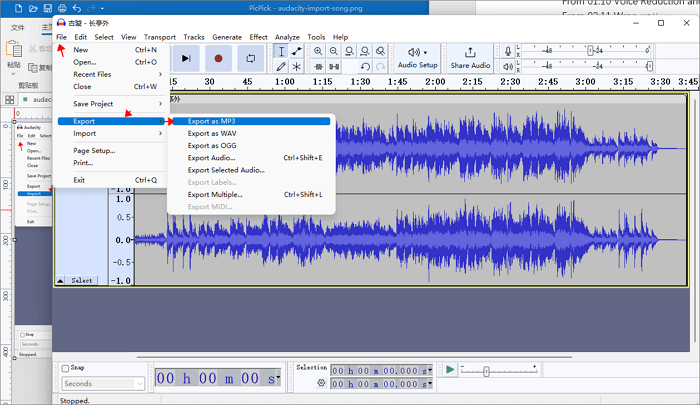 esportare canzone