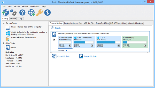 macrium reflect - software di imaging gratuito