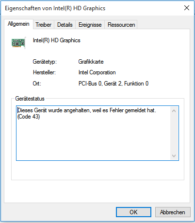 Windows hat dieses Gerät gestoppt, weil es Probleme gemeldet hat. (Code 43 USB)
