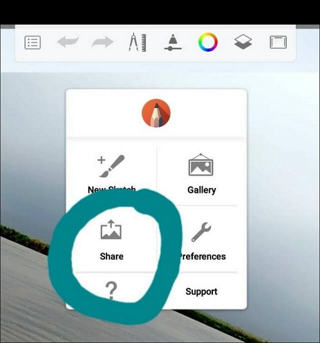 Bilder aus der Sketchapp teilen