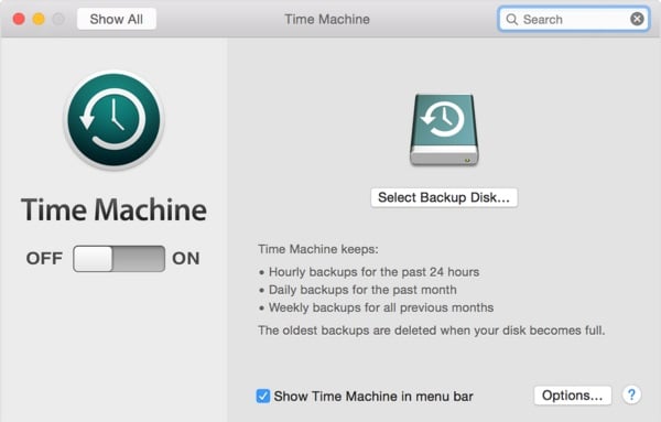 Eseguire il backup dei dati di Mac OS X prima di eseguire il downgrade a Yosemite da EI Captitan.