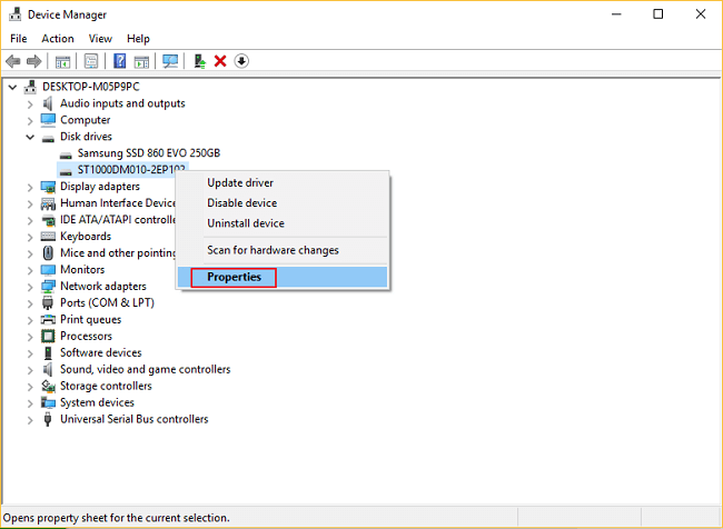 correggere il disco rigido non rilevato in Windows 10 - Gestione dispositivi