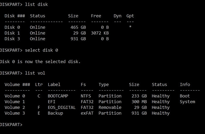 EFI Partition finden