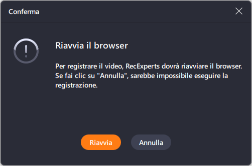 Riavvia RecExperts