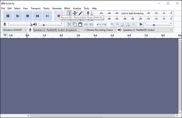 registra l'audio del computer con audacity