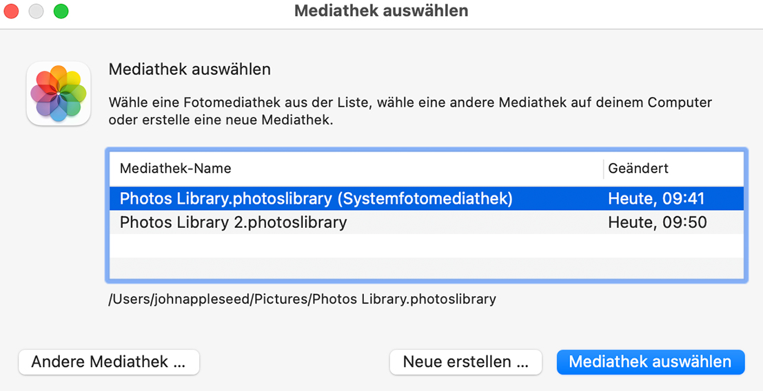 Neue Fotomediathek erstellen