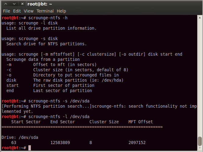 Scrounge NTFS