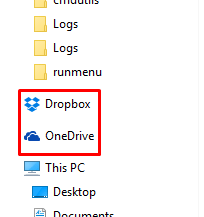Dropbox und Onedrive im Datei-Explorer finden