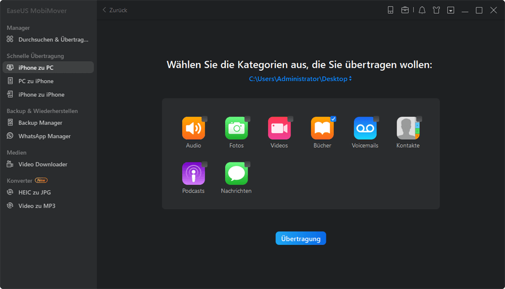 So übertragen Sie Daten vom iPhone auf den PC ohne iTunes - Schritt 2
