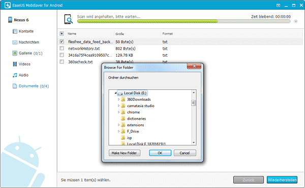 Gelöschte Videos am Handy wiederherstellen - Schritt 3