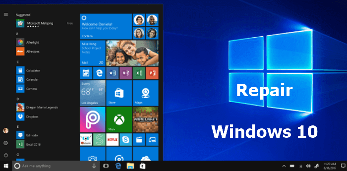 come riparare Windows 10