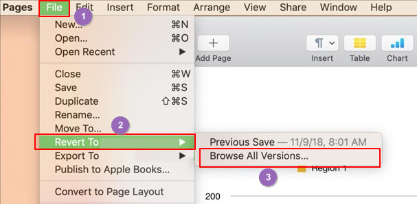 Sfoglia tutte le versioni del file di Pages