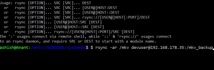 Verwenden Sie den rsync-Befehl, um Verzeichnisse zu kopieren
