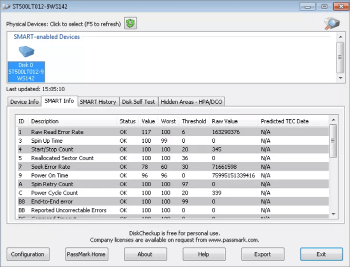 download gratuito del software di controllo dello stato del disco rigido - diskcheckup