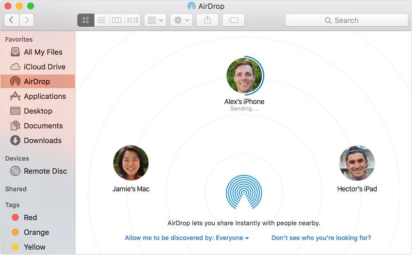 Schalten Sie AirDrop auf dem Mac ein