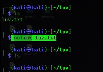Eine Datei unter Linux mit Unlink-Befehlen löschen