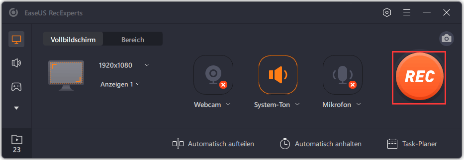 Aufnahme starten