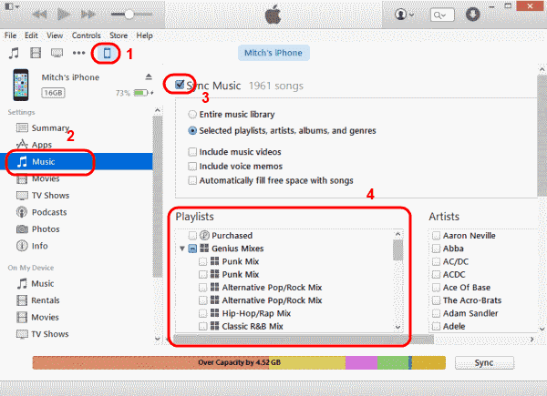 iTunes Playlist synchronisieren