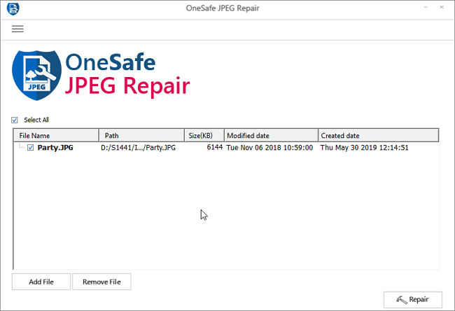 beste Fotoreparatursoftware für Mac - OneSafe JPEG Repair