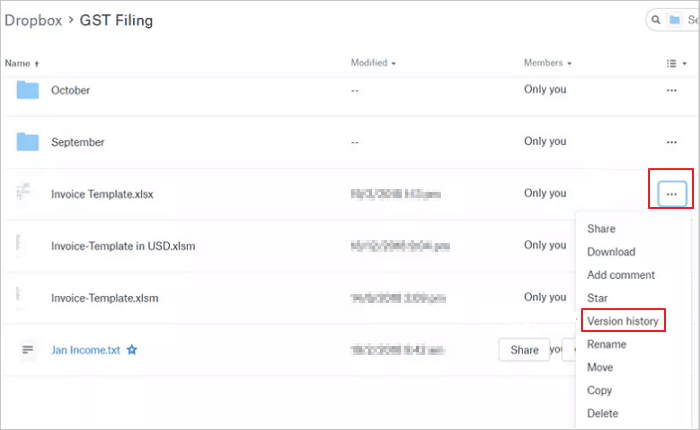 Überschriebene Excel-Dateien aus DropBox wiederherstellen - 2