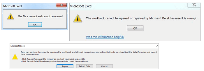Fehlermeldung Excel-Datei beschädigt