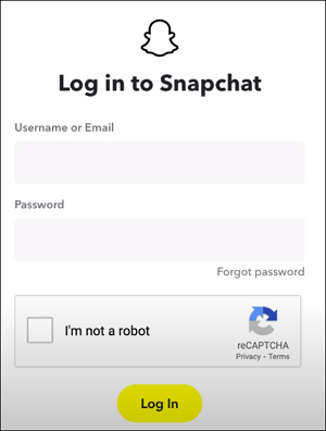 bei Snapchat anmelden