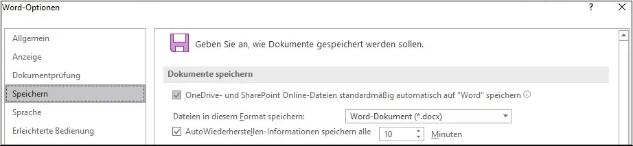 Automatisches Speichern in Office 365 aktivieren