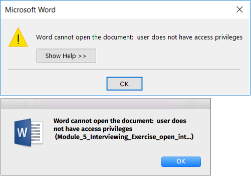Errore: Word non può aprire il documento