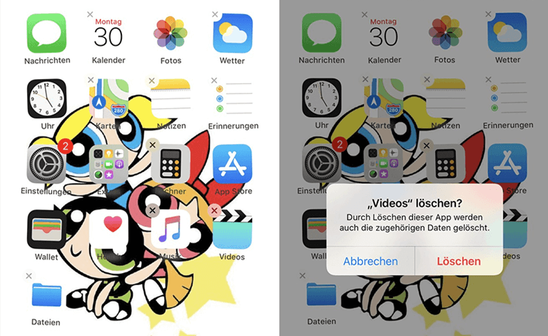 Apps auf dem iPhone vom Homescreen löschen
