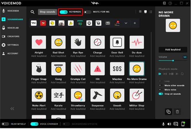 voicemod soundboard keybind funktioniert nicht beim spielen
