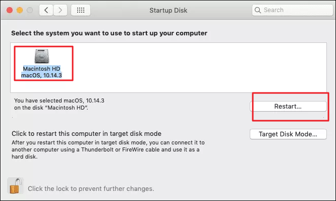 Startdiskette unter Systemeinstellungen