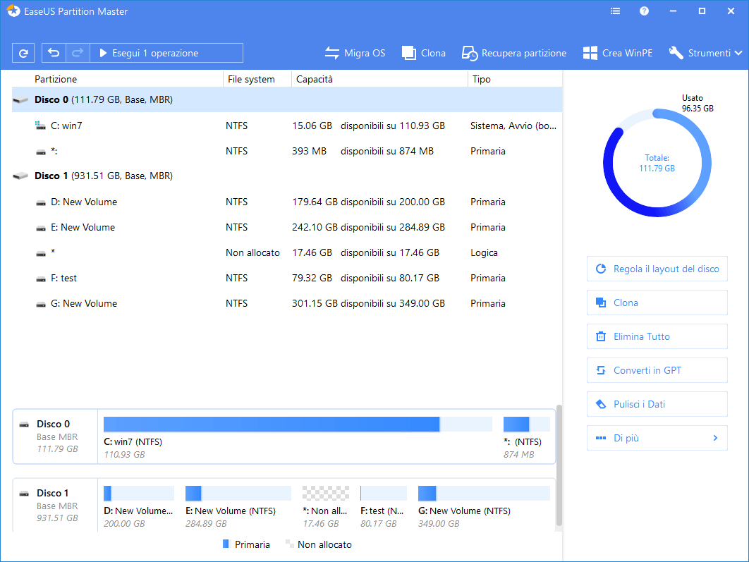 installare software di gestione partizioni