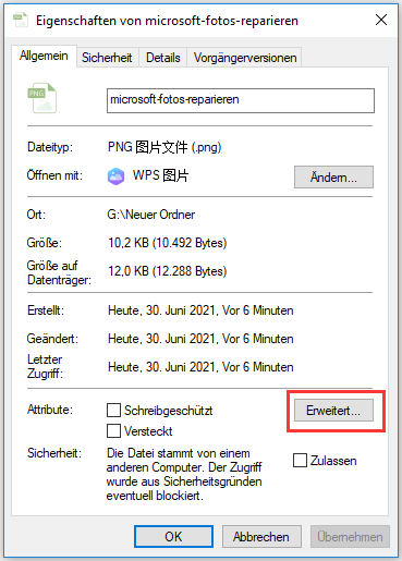 PNG-Fotos Eigenschaften