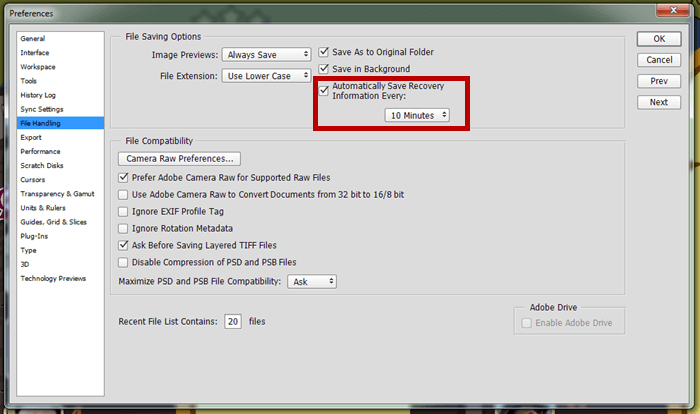 PhotoShop AutoSave