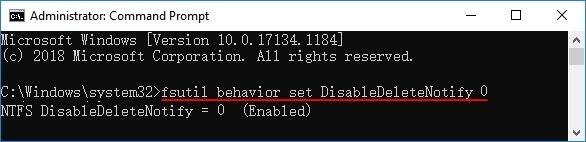 Abilita Trim su SSD con il prompt dei comandi