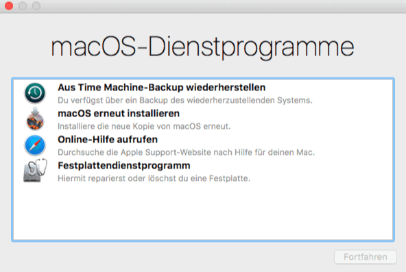 Aus Time Machine-Backup wiederherstellen