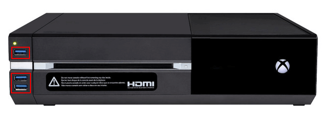 USB-Anschluss auf Xbox One Modell finden