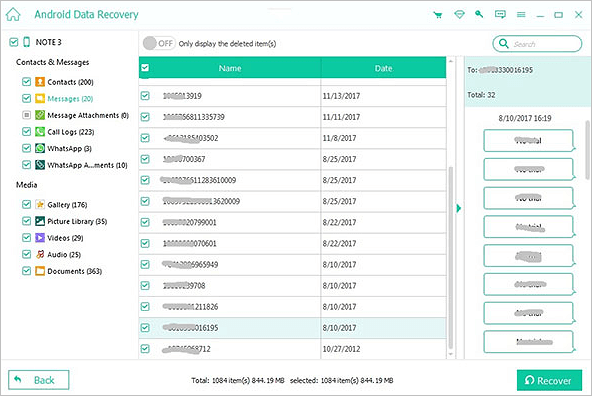 Hauptbildschirm von apeaksoft Android Data Recovery