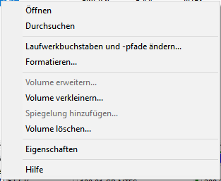 Partition verwalten
