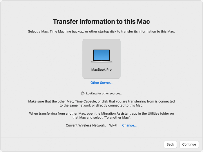 scegli il Mac rotto sul tuo nuovo Mac