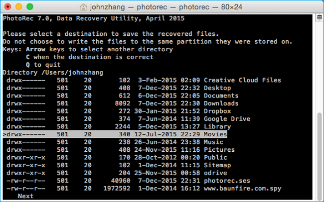 kostenlose Datenrettungssoftware für mac - PhotoRec
