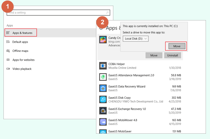 Apps in windows verschieben