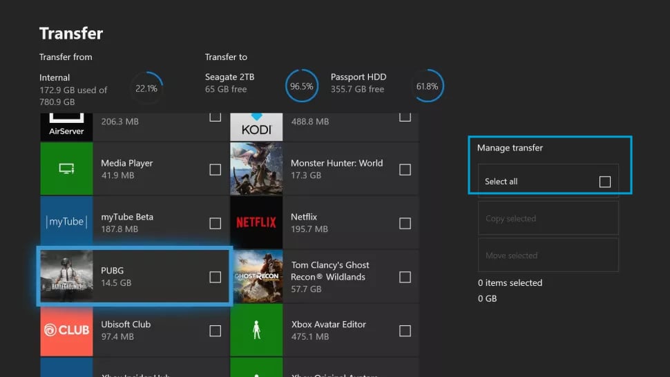 Wählen Sie Xbox-Spiele aus
