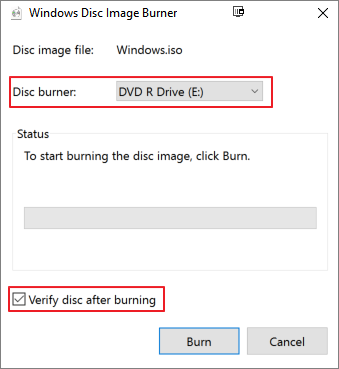 masterizzatore di immagini disco di windows