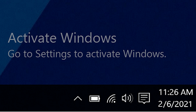 attivare la filigrana di Windows 10
