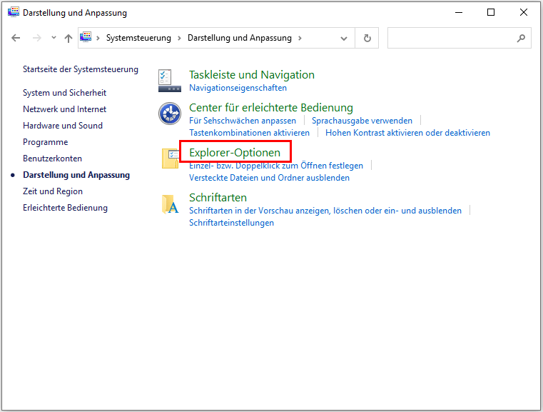 Den Verlauf löschen und den Windows-Explorer neu starten - Schritt 1